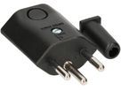 Stecker Typ 12 gewinkelt 3-polig schwarz