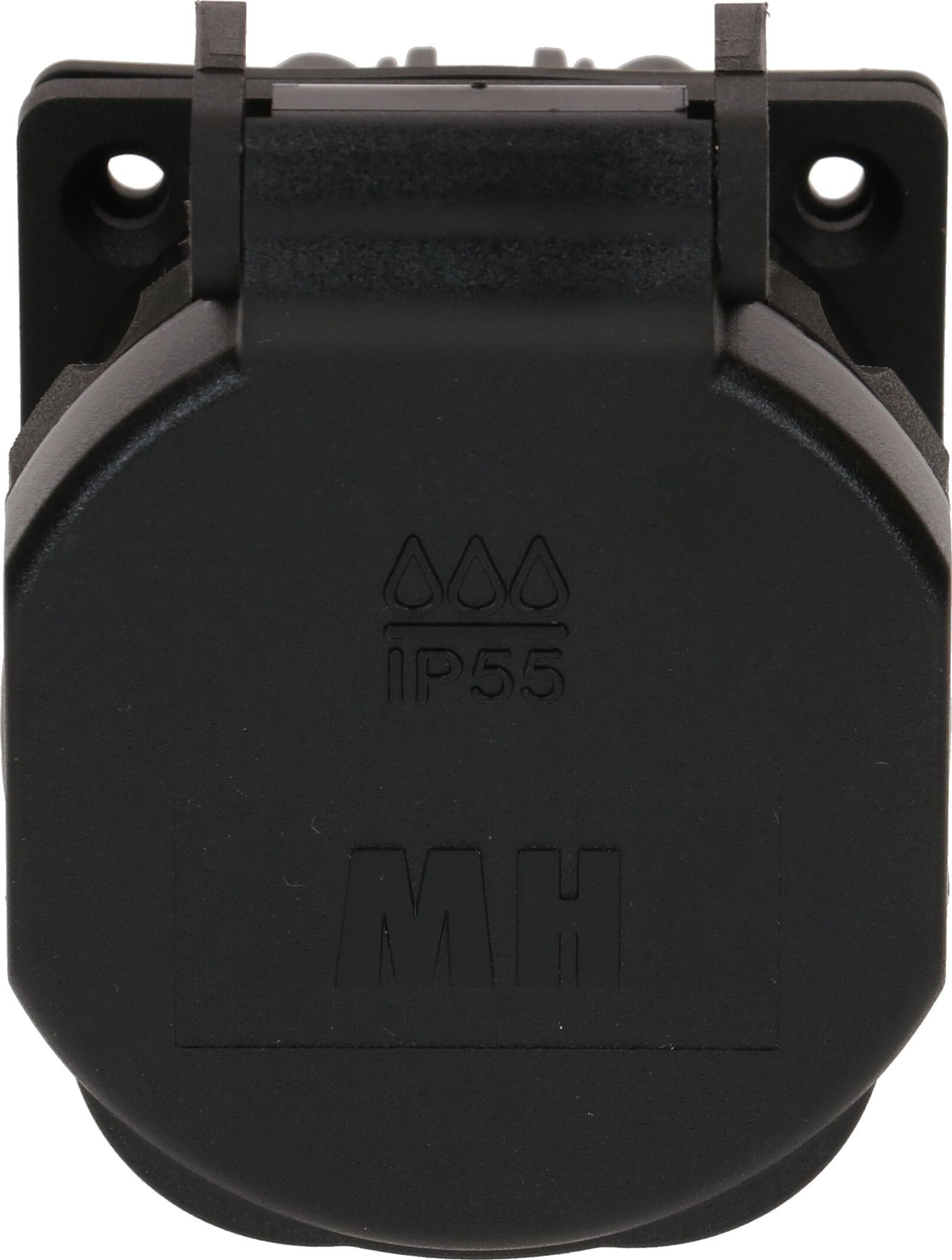 Einbausteckdose 1x Typ 13 L+N+PE Max Hauri IP55 schwarz/schwarz
