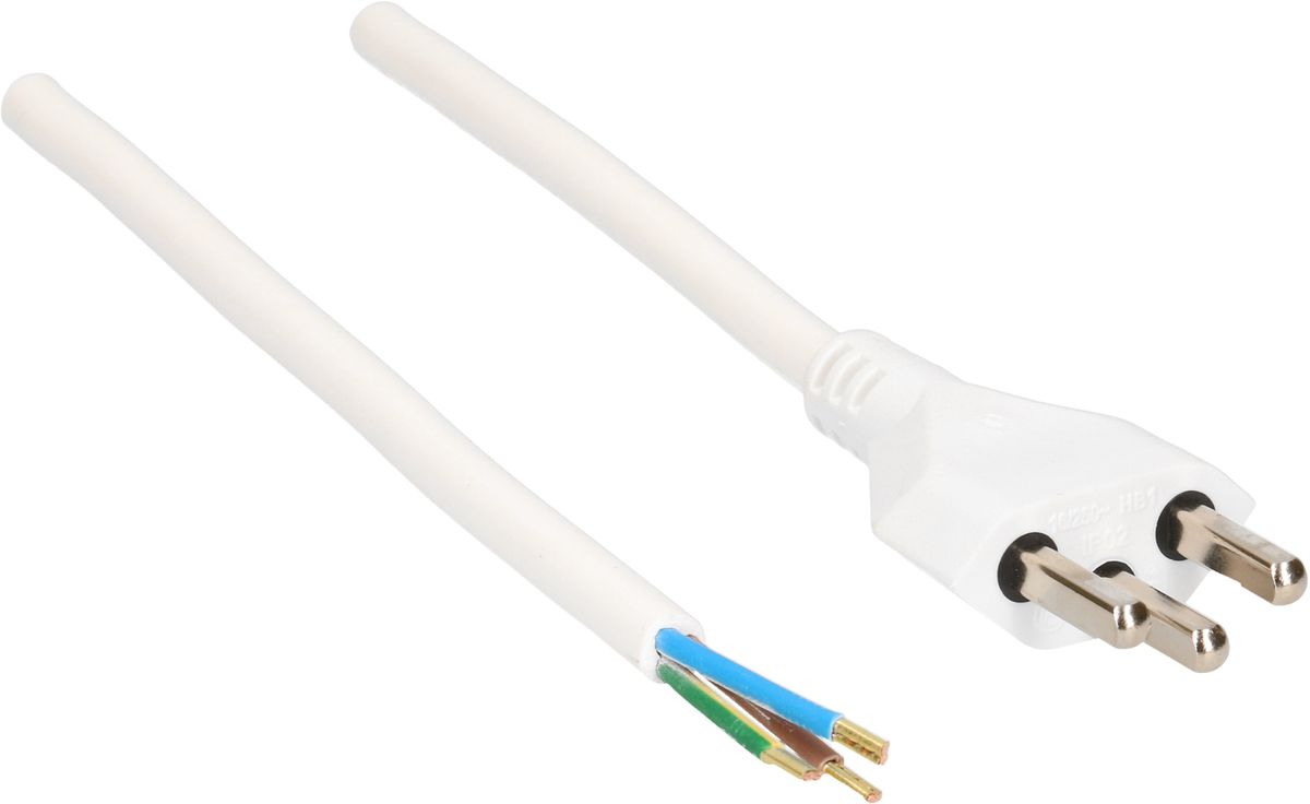 TD câble secteur H05VV-F3G1.5 5m blanc type 23