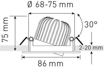 LED-Einbauspot MOVE D2W weiss 2100-3000K 960lm 38°