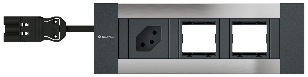 INTRO2.0 Steckdoseneinheit eloxiert 1x Typ 13 2x Leermodul
