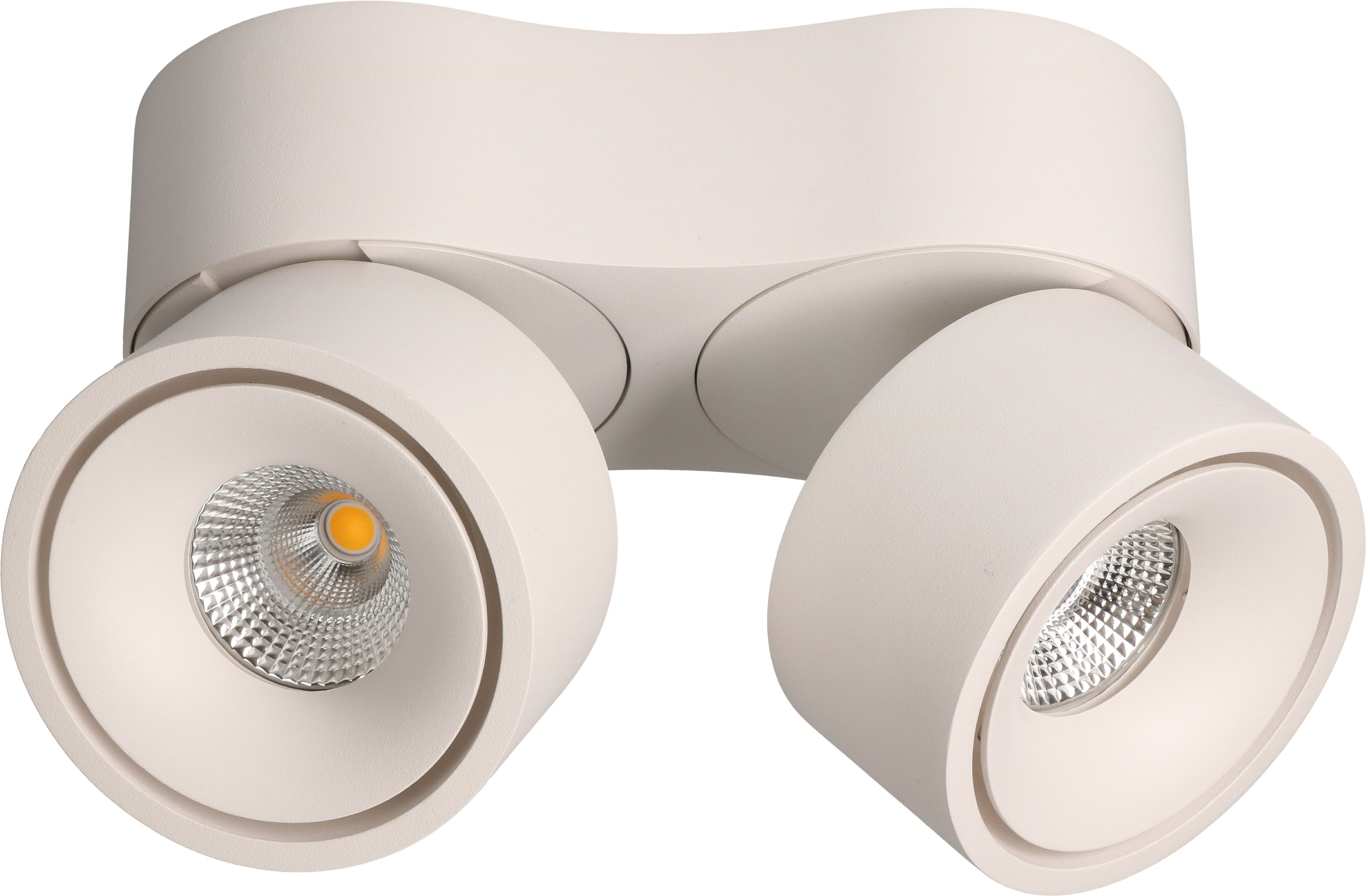 LED-Deckenspot DOUBLE SHINE matt weiss 3000K 2200lm 2x 36°