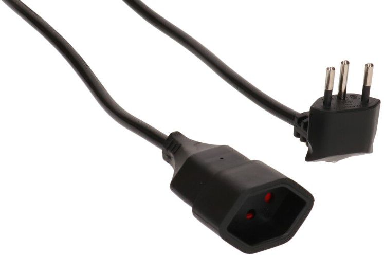 Rallonge TD H05VV-F3G1.0 3m noir BS type 12 / type 13