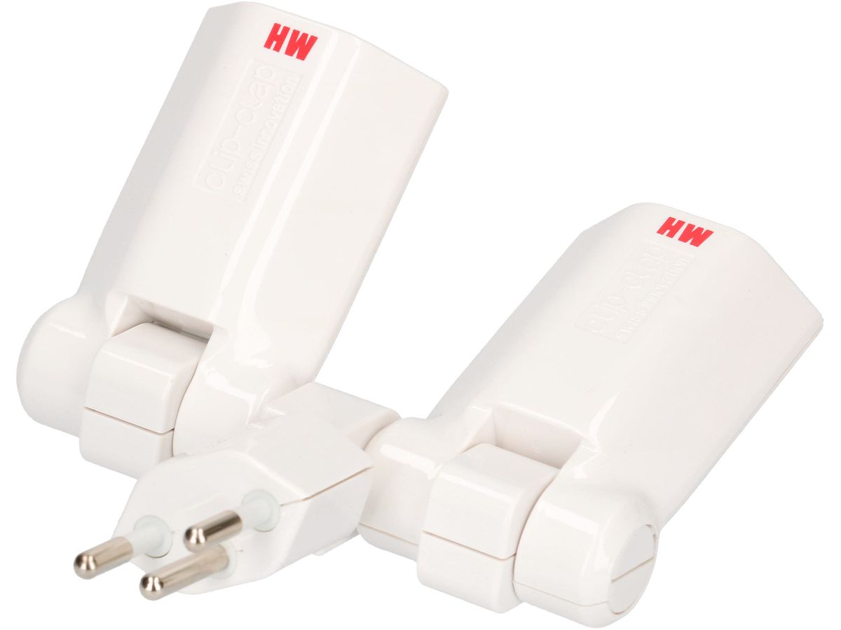 Abzweigstecker clip-clap 2x Typ 13 3-polig weiss BS