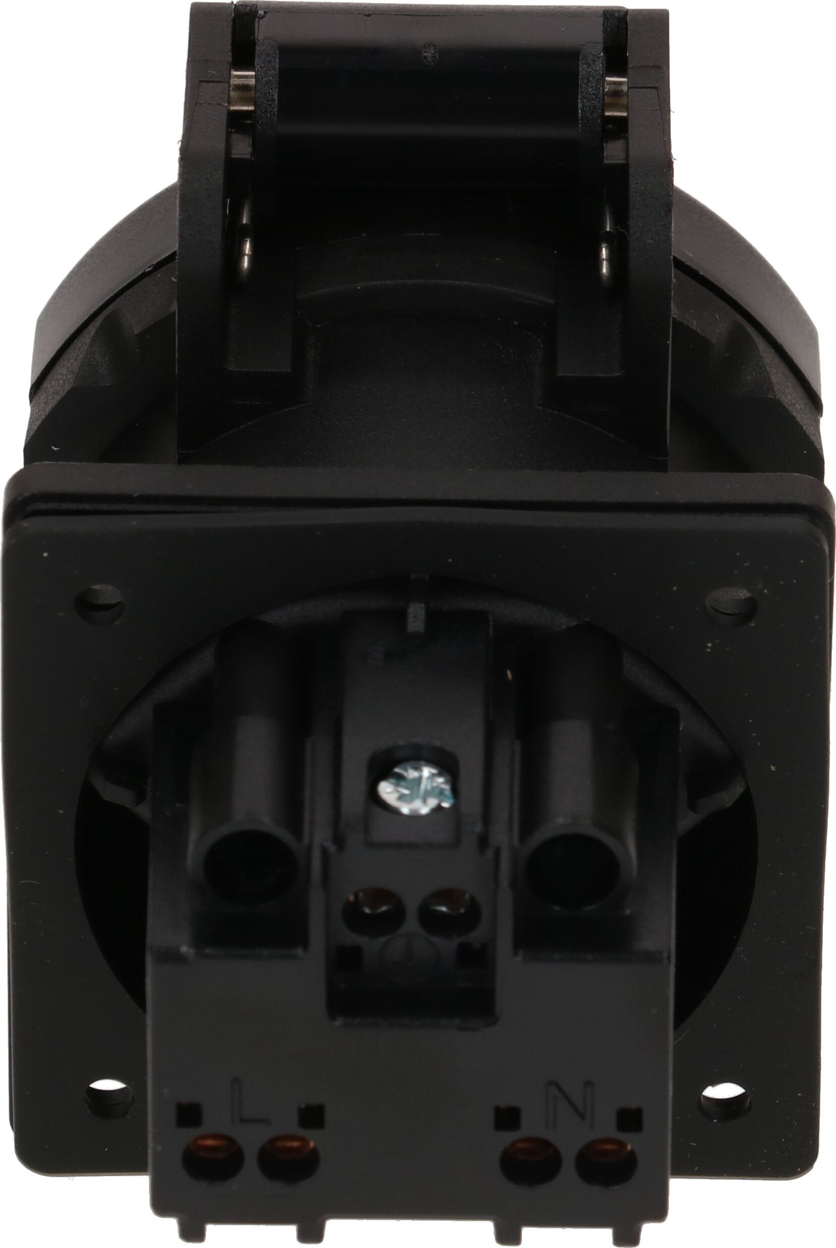 Einbausteckdose 1x Typ 13 L+N+PE Max Hauri IP55 schwarz/schwarz