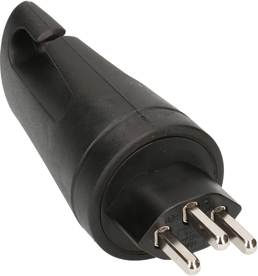 Gummistecker Typ 23 3-polig schwarz