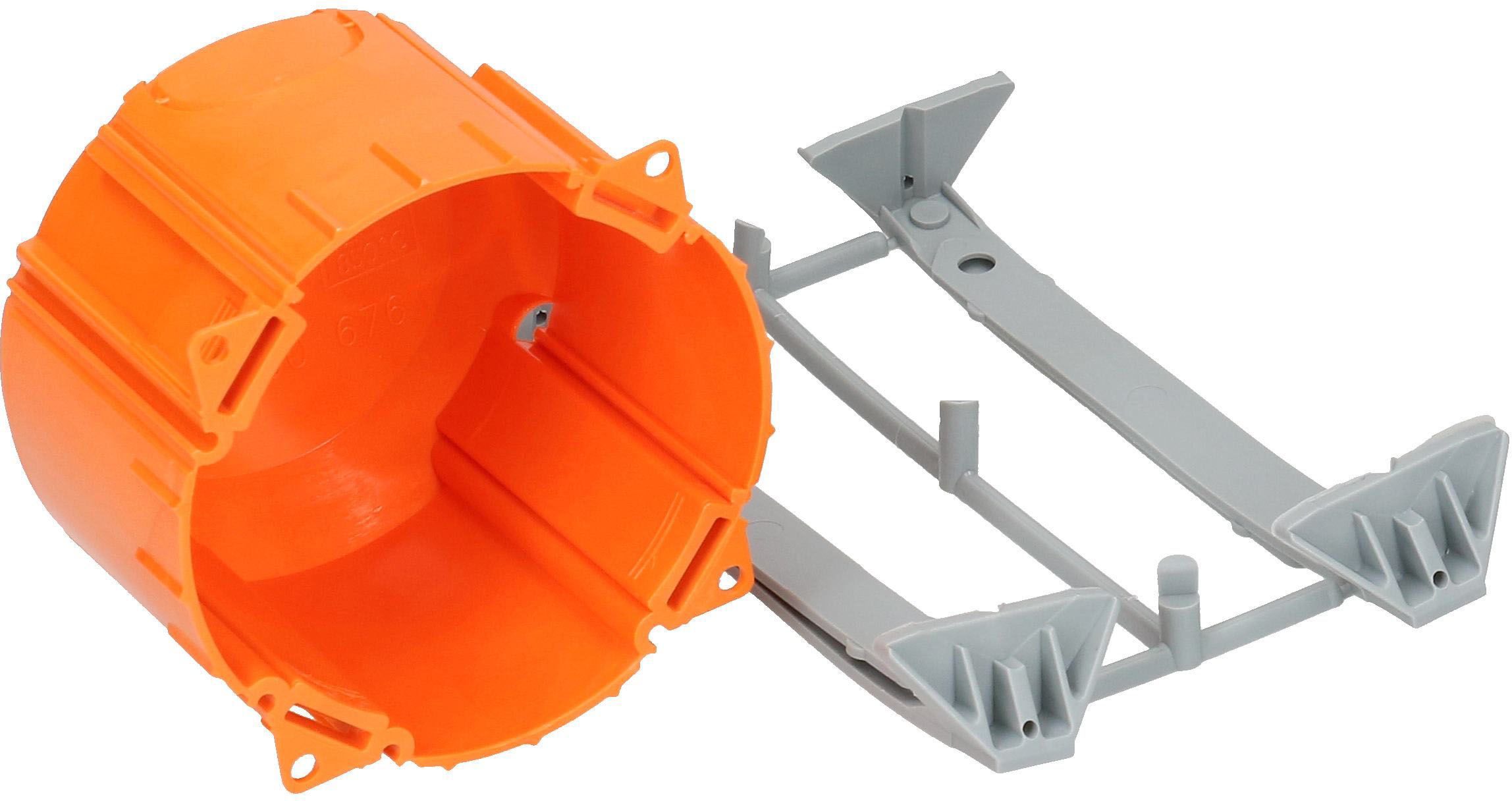 Boîte p. murs creux 1fois orange / jaune
