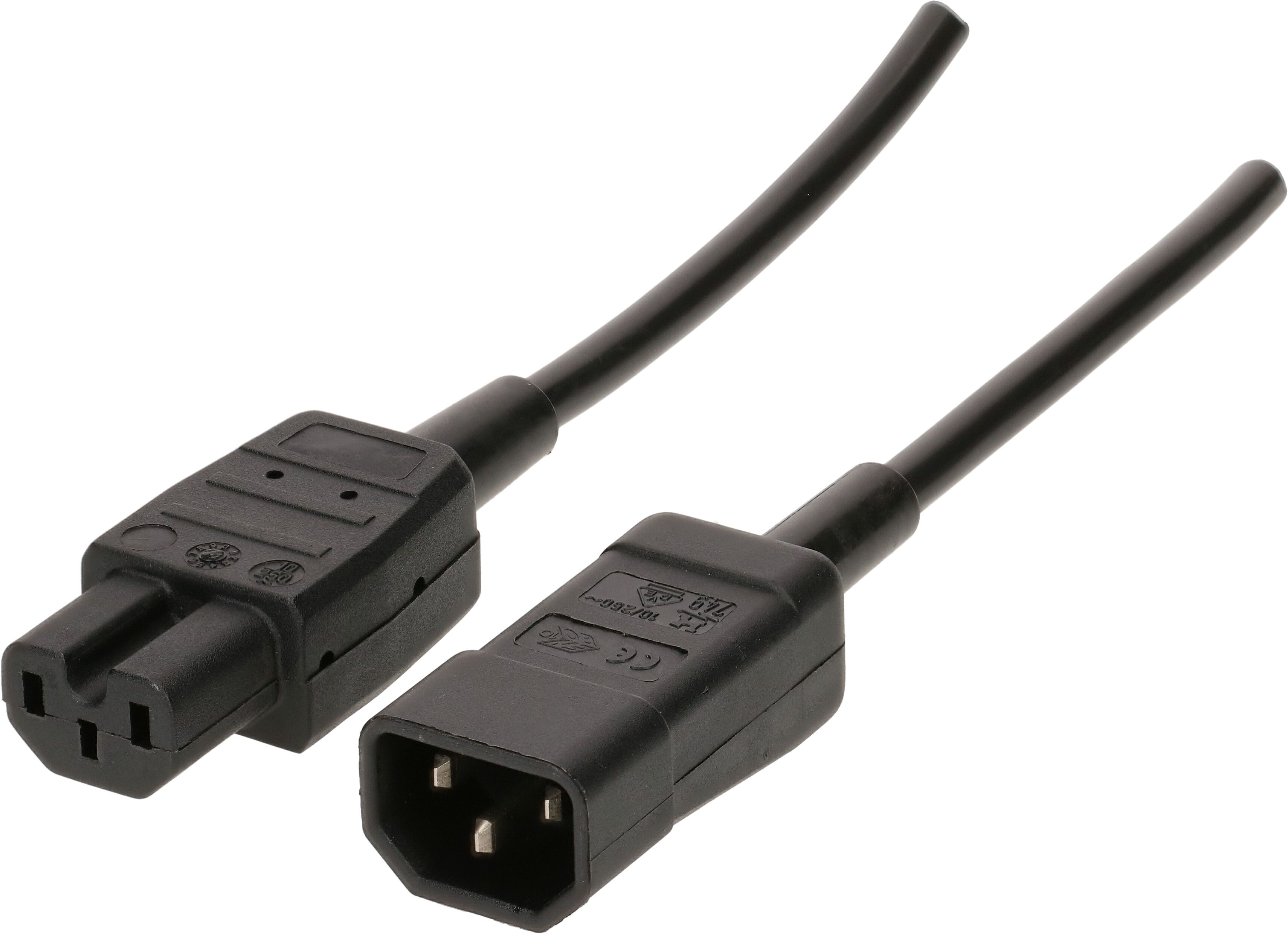câble d'appareil TD H05VV-F3G1.0 2.5m noir C14/C15
