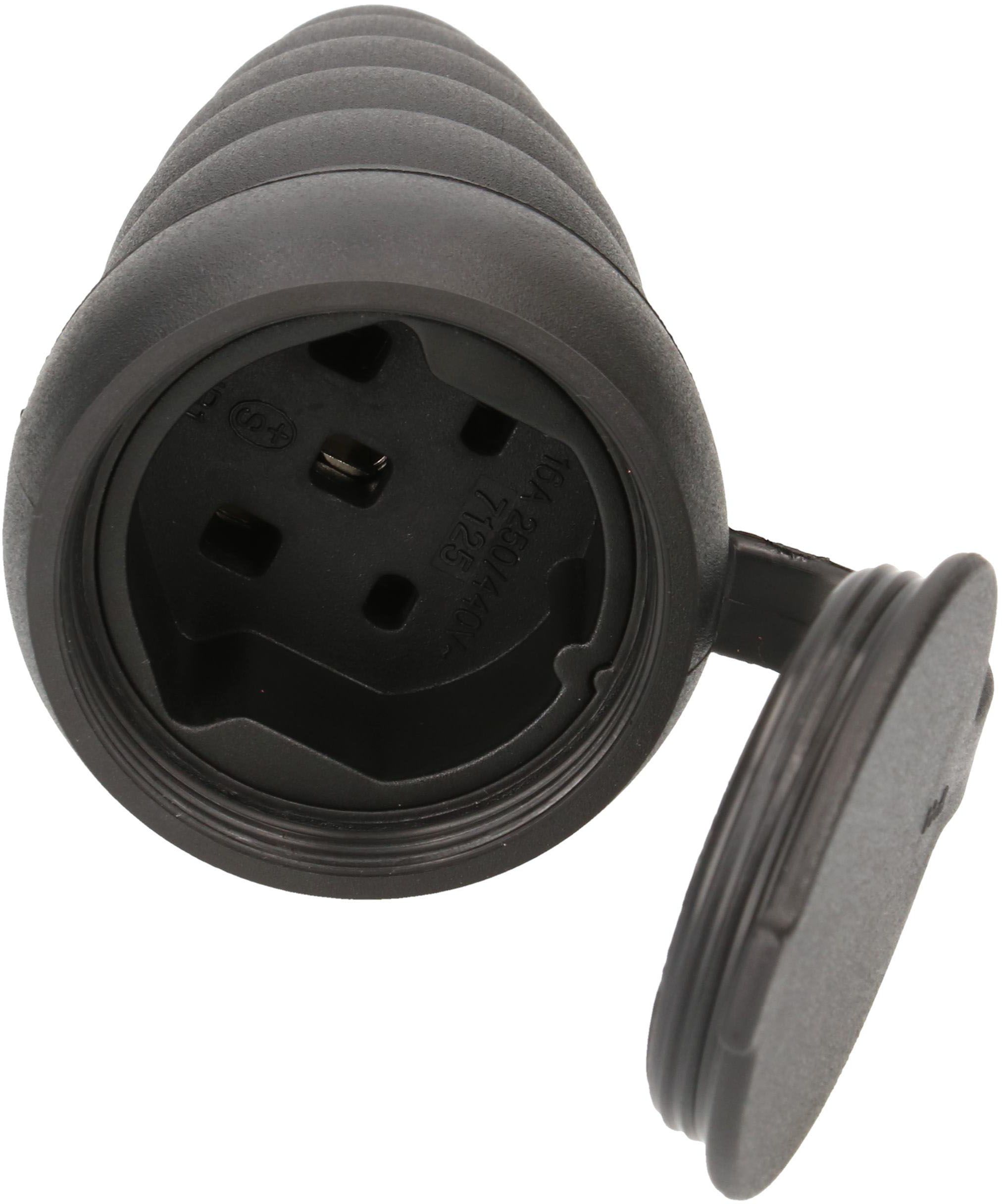 Presa mobile di gomma tipo 25 5 poli nero