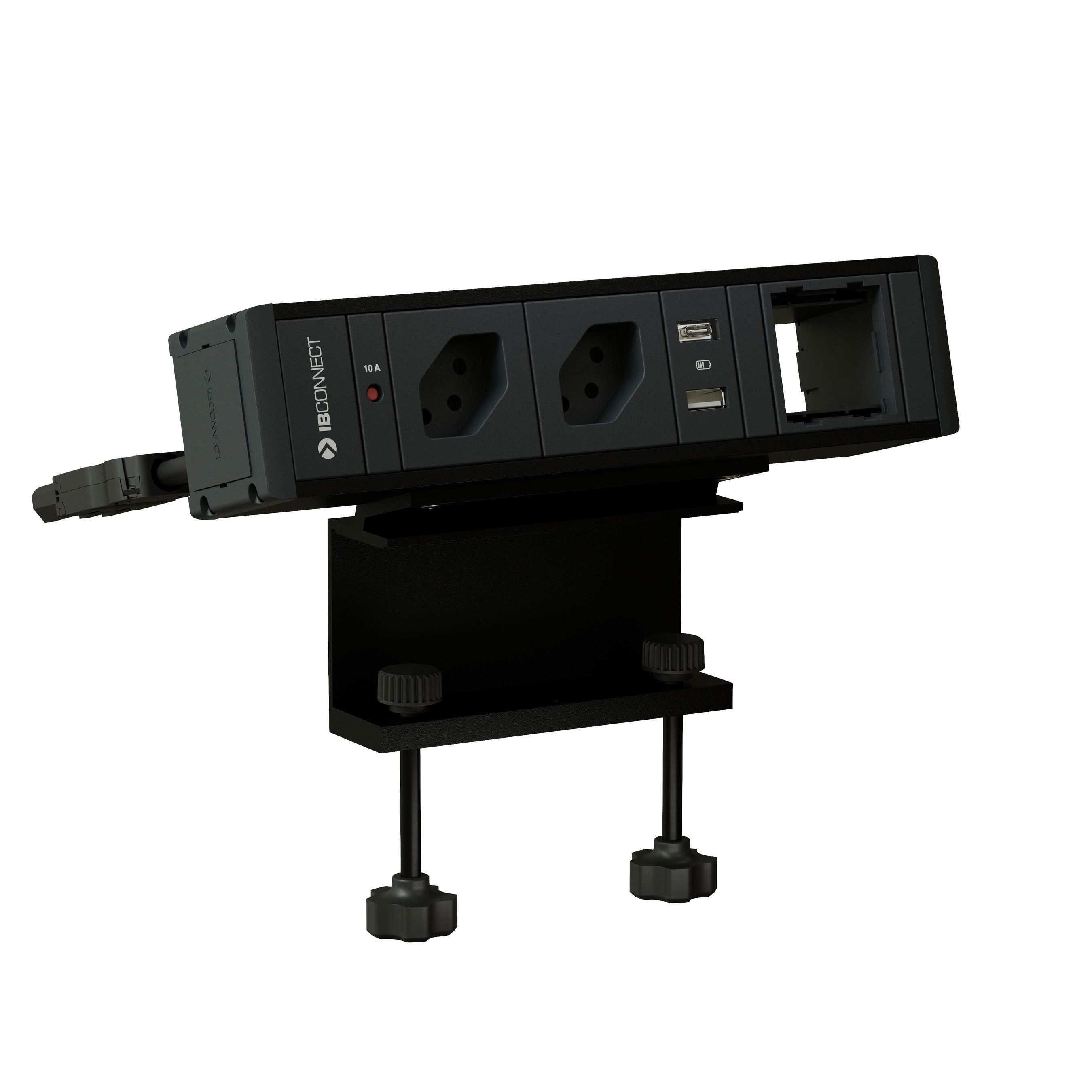 CUBO T bloc multiprise noir 2x type 13 1x USB-A/C 1x module vide