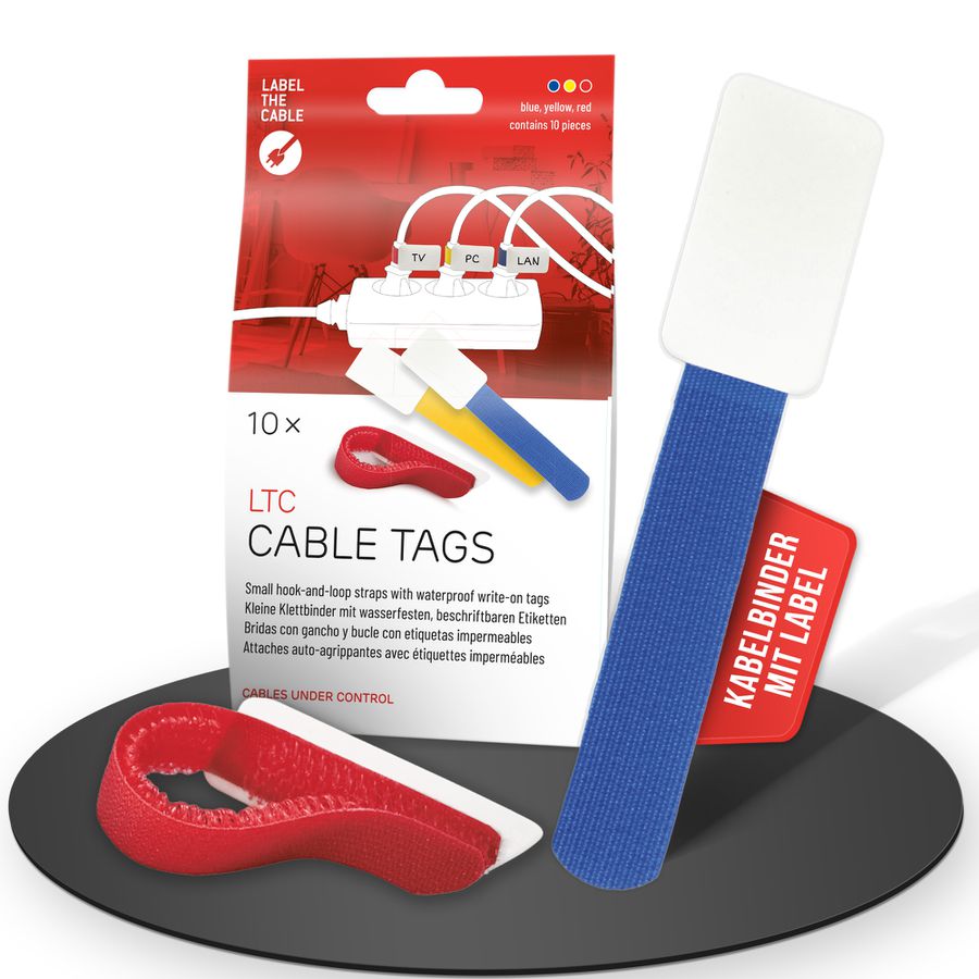 LTC Cable Tags fascette con etichetta assortite / 10 pezzi
