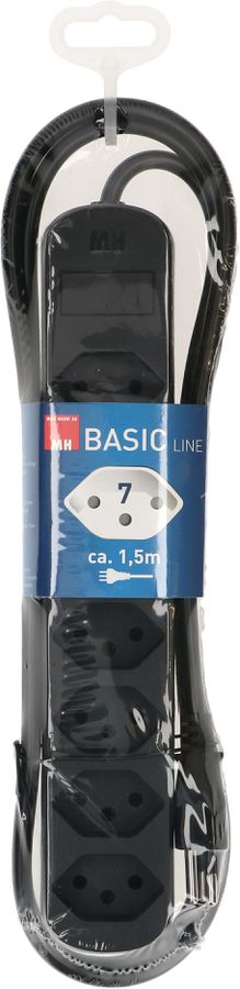 multiprise Basic Line 7x type 13 noir 1.5m