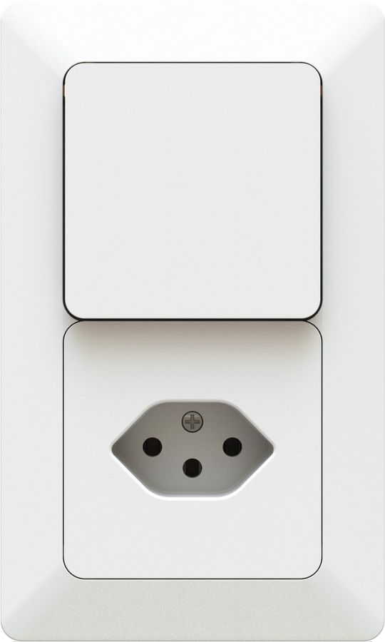 Flush-type wall combined size 1+1 vertical white