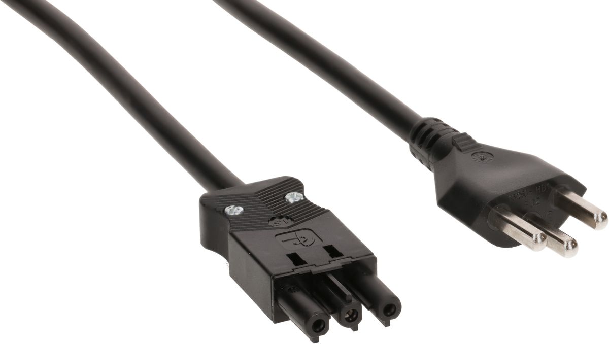 TD-Anschlusskabel H05VV-F3G1.5 1m schwarz Typ 23 / AC 166
