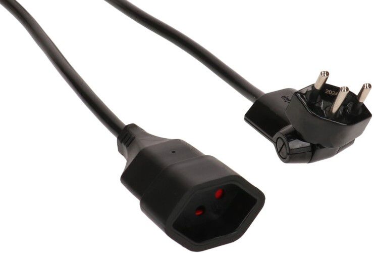 Rallonge TD H05VV-F3G1.0 1m noir clip-clap BS type 12 / type 13