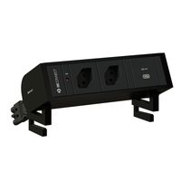 SUPRA Steckdoseneinheit schwarz 2x Typ 13 1x USB-C 60W +Halterung