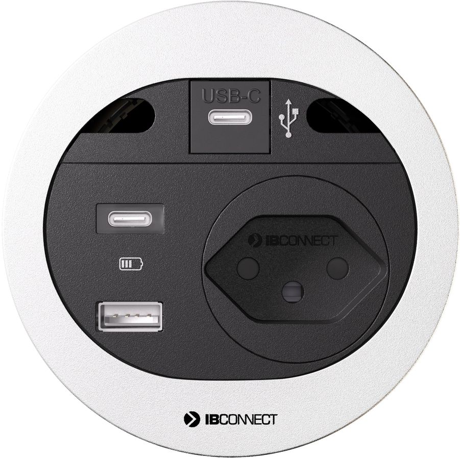 DIVUS Steckdoseneinheit weiss 1x Typ 13 1x USB A/C 1x USB C Data