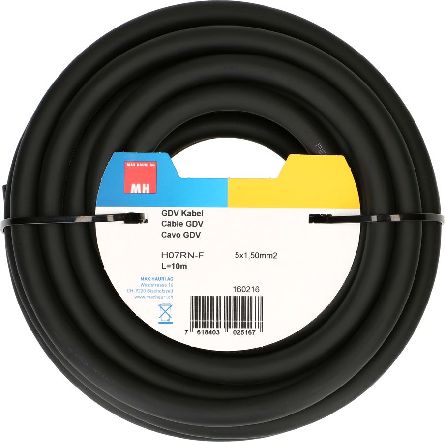 Cable H07RN-F5G1.5mm2 black