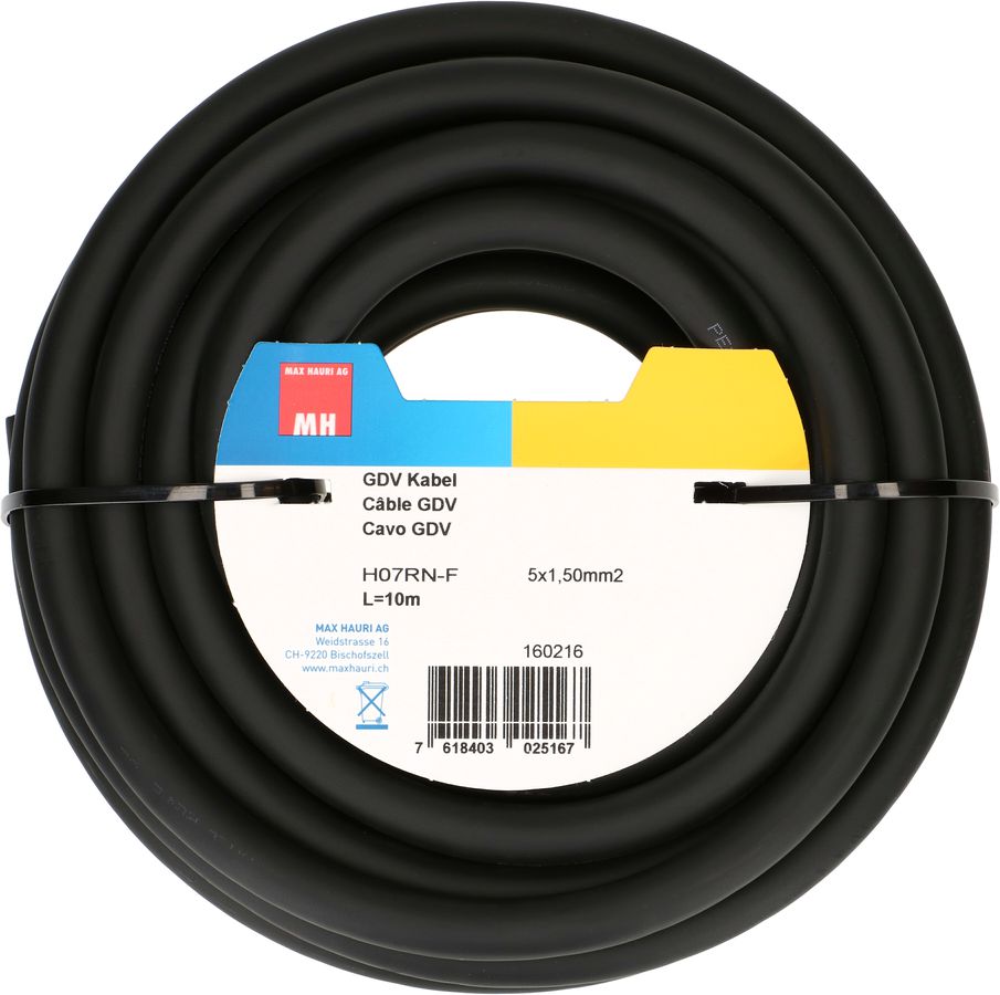 GDV-Kabel H07RN-F5G1.5 10m schwarz