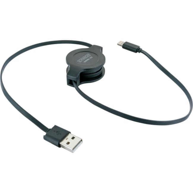 Lightning-Kabel 0.9m schwarz ausziehbar