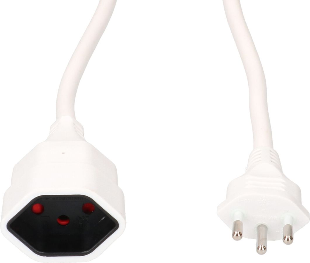 TD-Verlängerung H05VV-F3G1.5 10m weiss BS Typ 12 / Typ 13