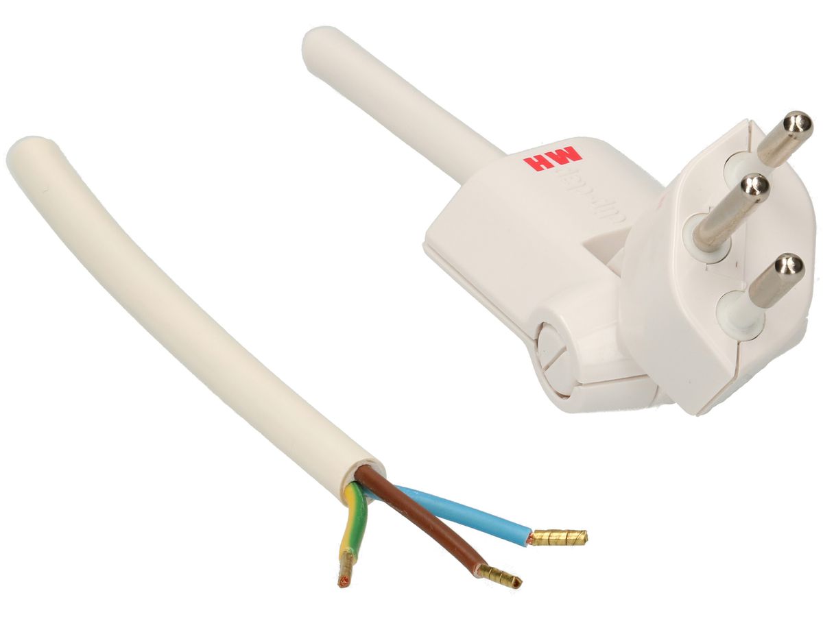Cable cordset Clip-Clap H05VV-F3G1.0mm2 white