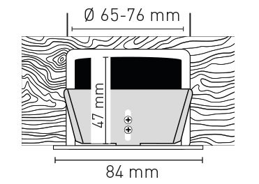 LED-Einbauspot WOODY Ø68 schwarz matt 3000K 660lm 60°