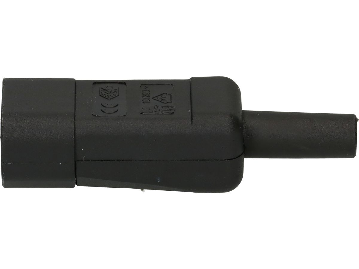Apparatestecker Typ C14 3-polig schwarz