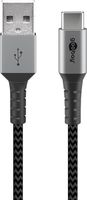 USB-A auf USB-C Kabel Textil extra robust 2m
