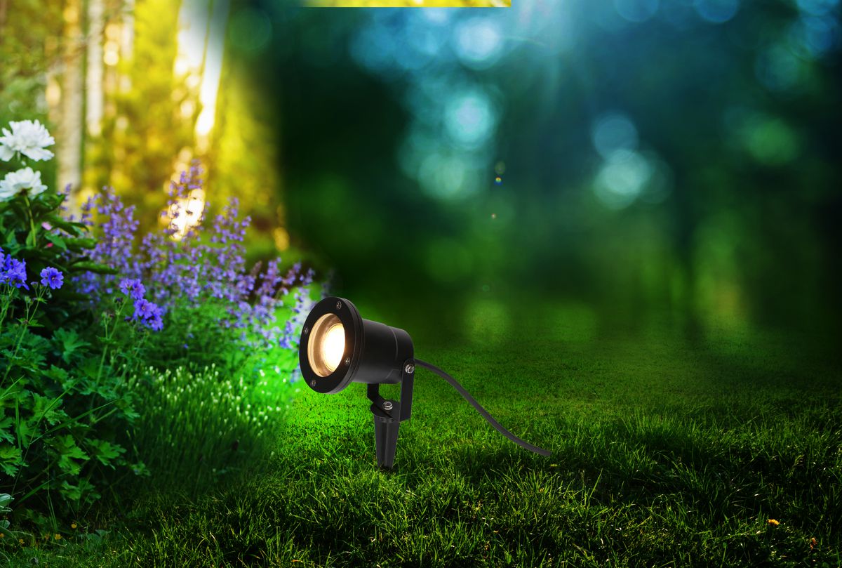 lampada di giardino Saturno / ALU nero IP65/ con portlampada GU10