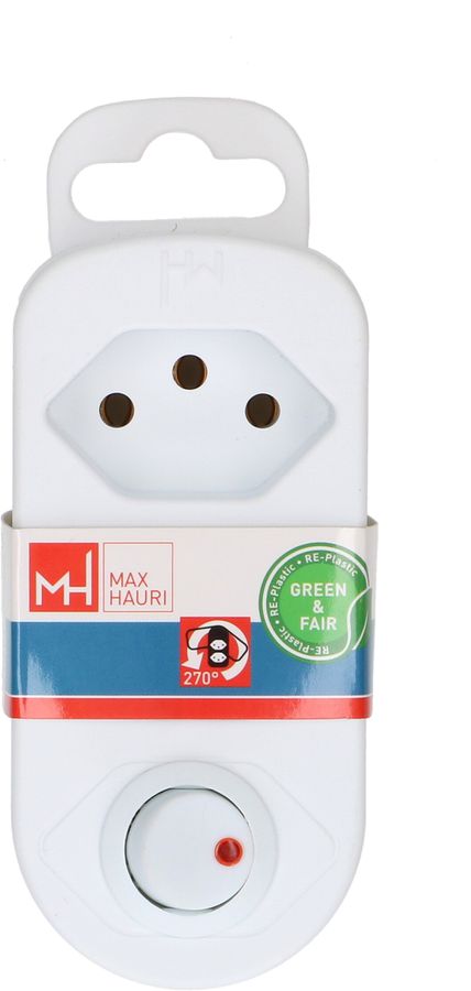 multi adaptateur ADAPT 2x type 13 blanc rotatif inter. Green+Fair