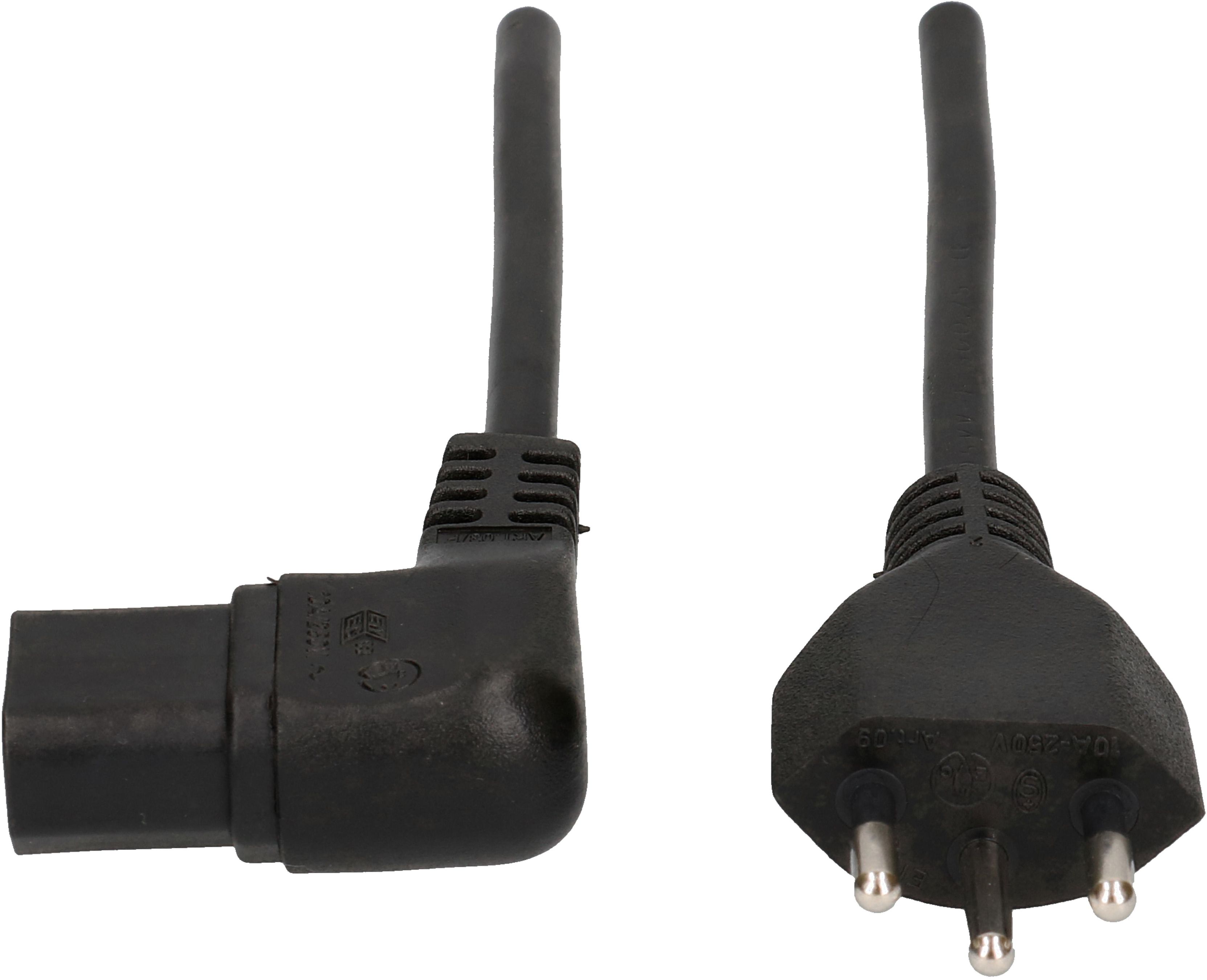 câble d'appareil TD H05VV-F3G0.75 2m noir type 12/C13 coudée