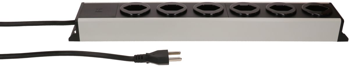Steckdosenleiste Power Line 6x Typ 23 grau/schwarz 1.5m