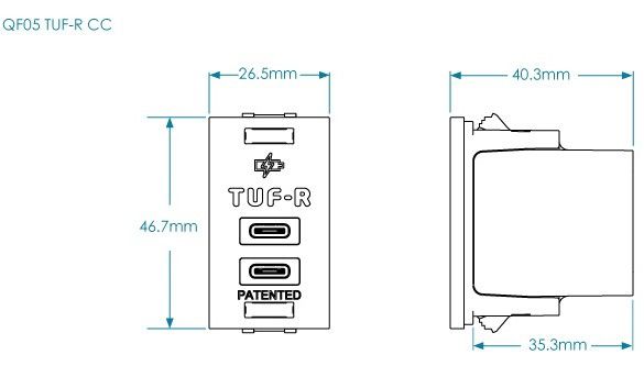 LIBERTY USB Charger QF05 TUF-R/EP avec 2x USB-C 150W blanc