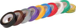 Ruban isolant universel 10 couleurs L=10m B=15mm film PVC