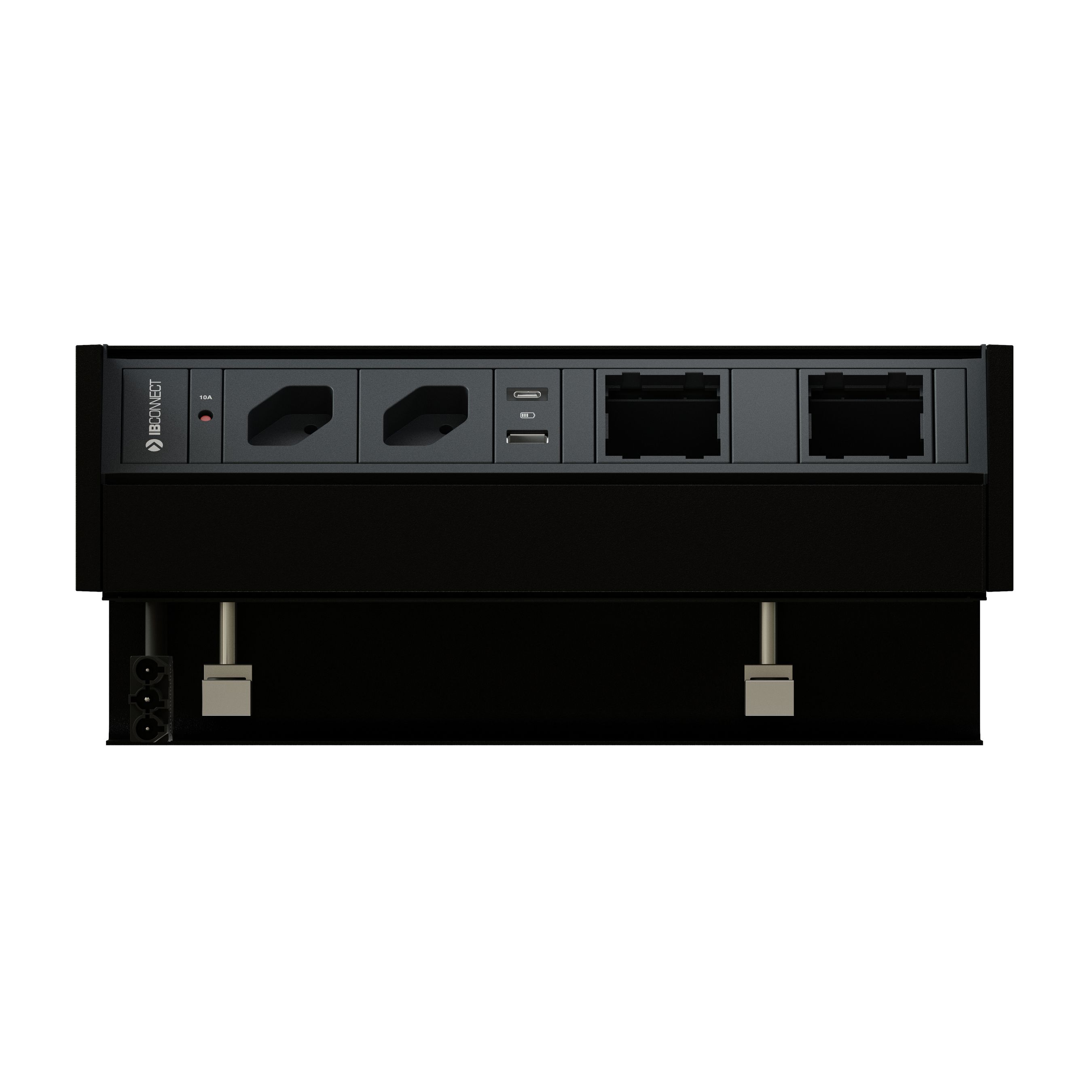 PRISMA presa multipla nero 2x tipo 13 1x USB-A/C 2x modulo vuoto
