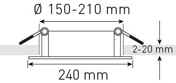 telaio di ampliamento bianco Downlight ATMO 150