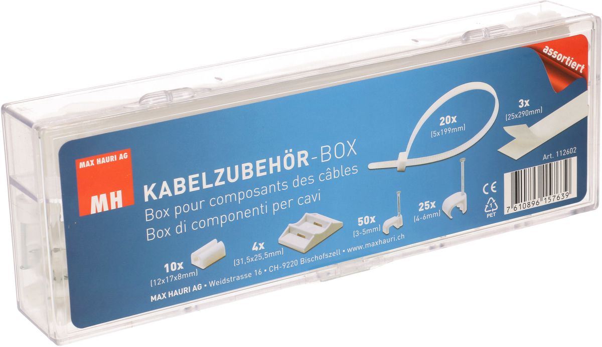 Kabel-Zubehör-Box transparent