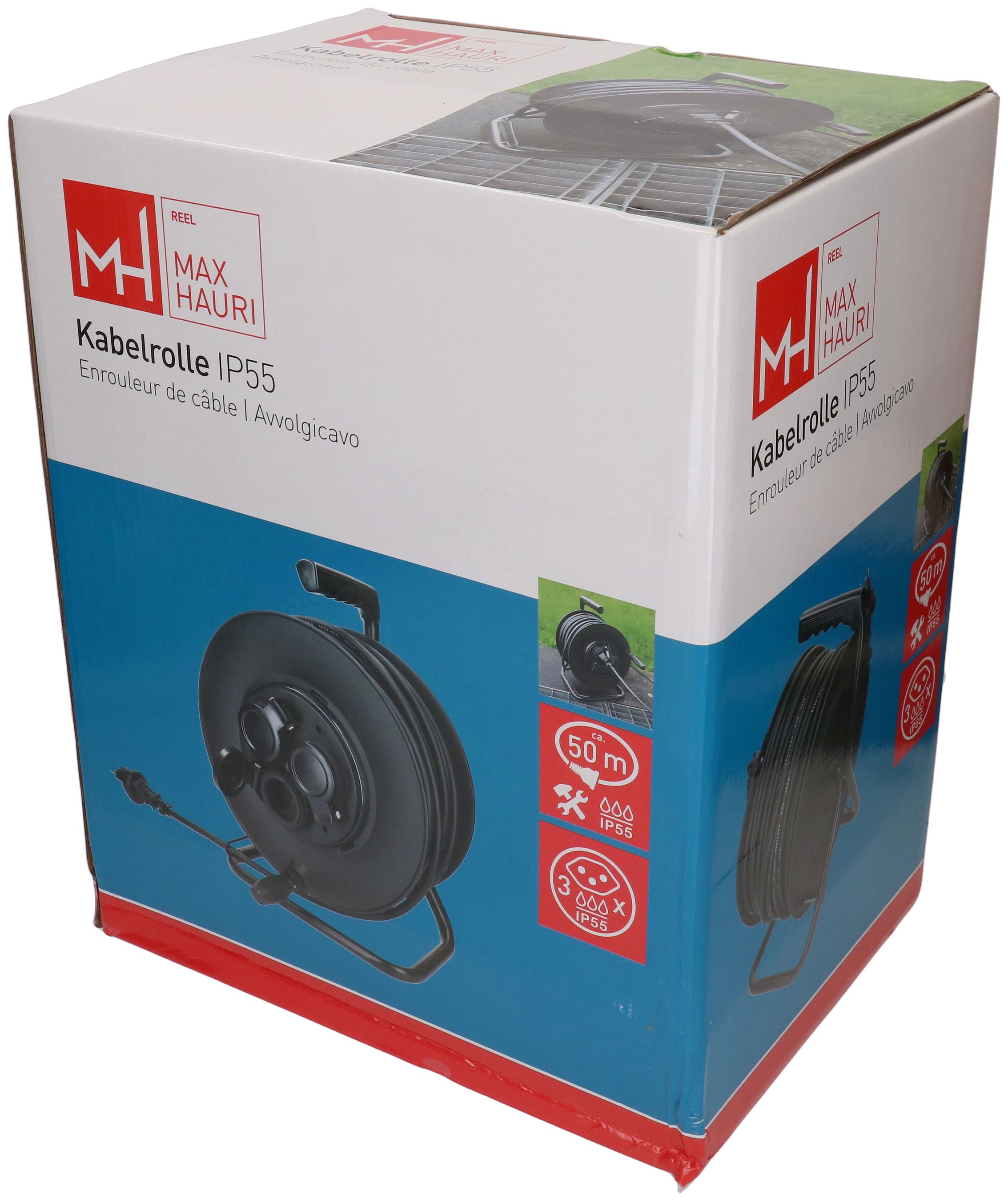 Kabelrolle 3x Typ 13 IP55 50m schwarz