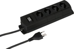 Steckdosenleiste Prime Line 4x Typ 13 schwarz Schalter 3m