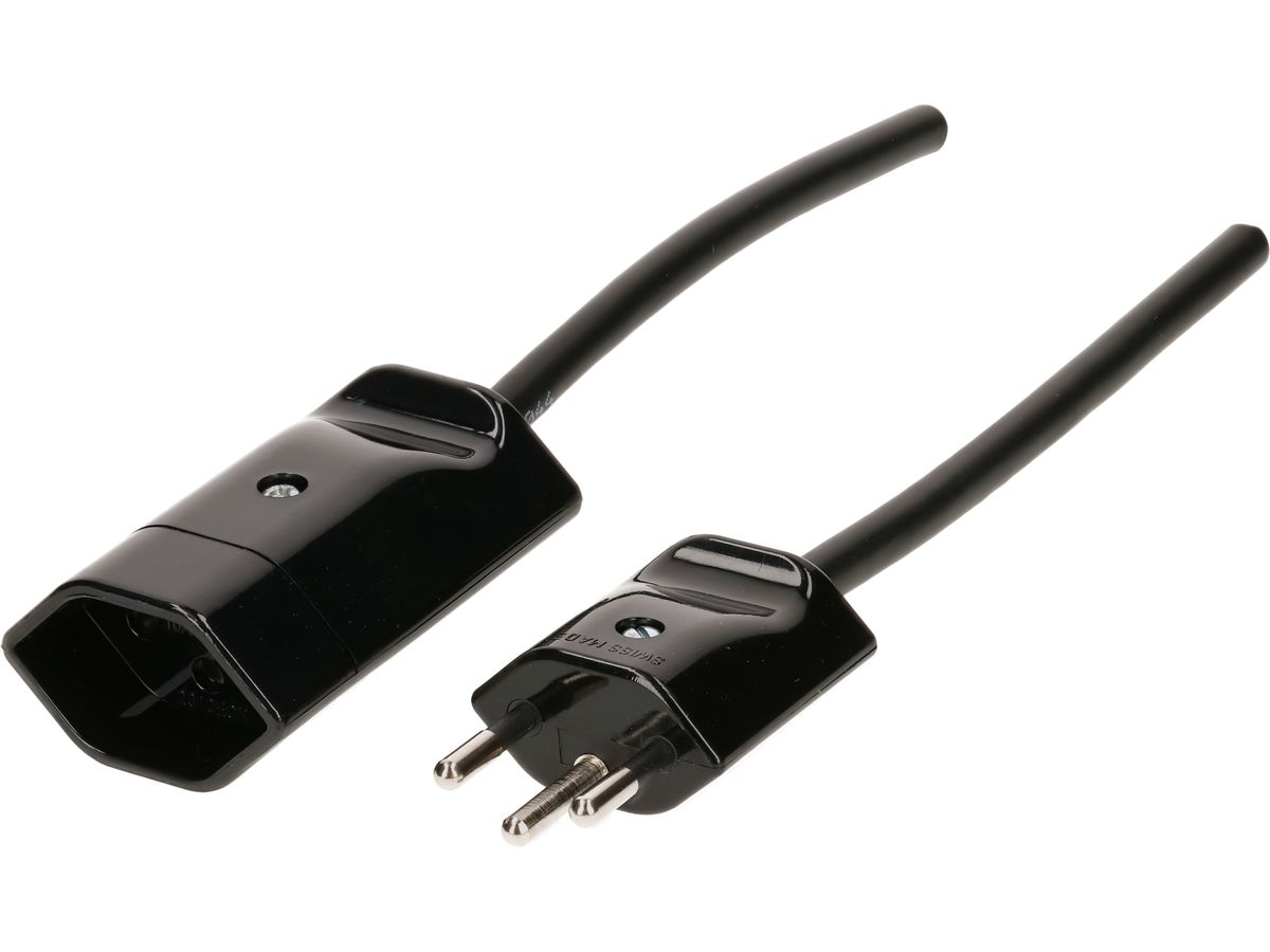Verlängerung 3G1.0 5m schwarz geschirmt Typ 12 / Typ 13