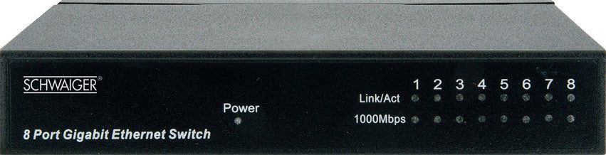 switch réseau 8 fois 2000 Mbit/s noir