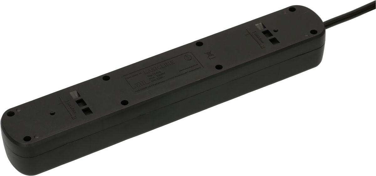 Steckdosenleiste Basic Line 8x Typ 13 schwarz Schalter 1.5m
