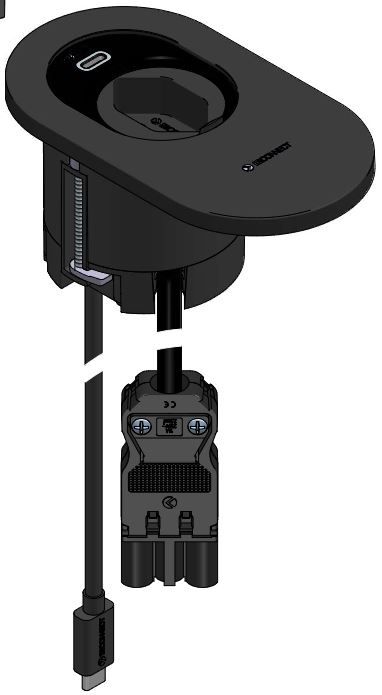ORBIT Steckdoseneinheit schwarz 1x Typ 13 1x USB-C 60W