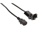 TD-Apparatekabel H05VV-F3G0.75 2m schwarz Typ 12 clip-clap/C13