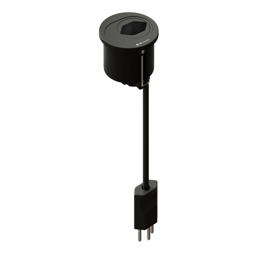 ATOM Steckdoseneinheit schwarz 1x Typ 13 Stecker Typ 12
