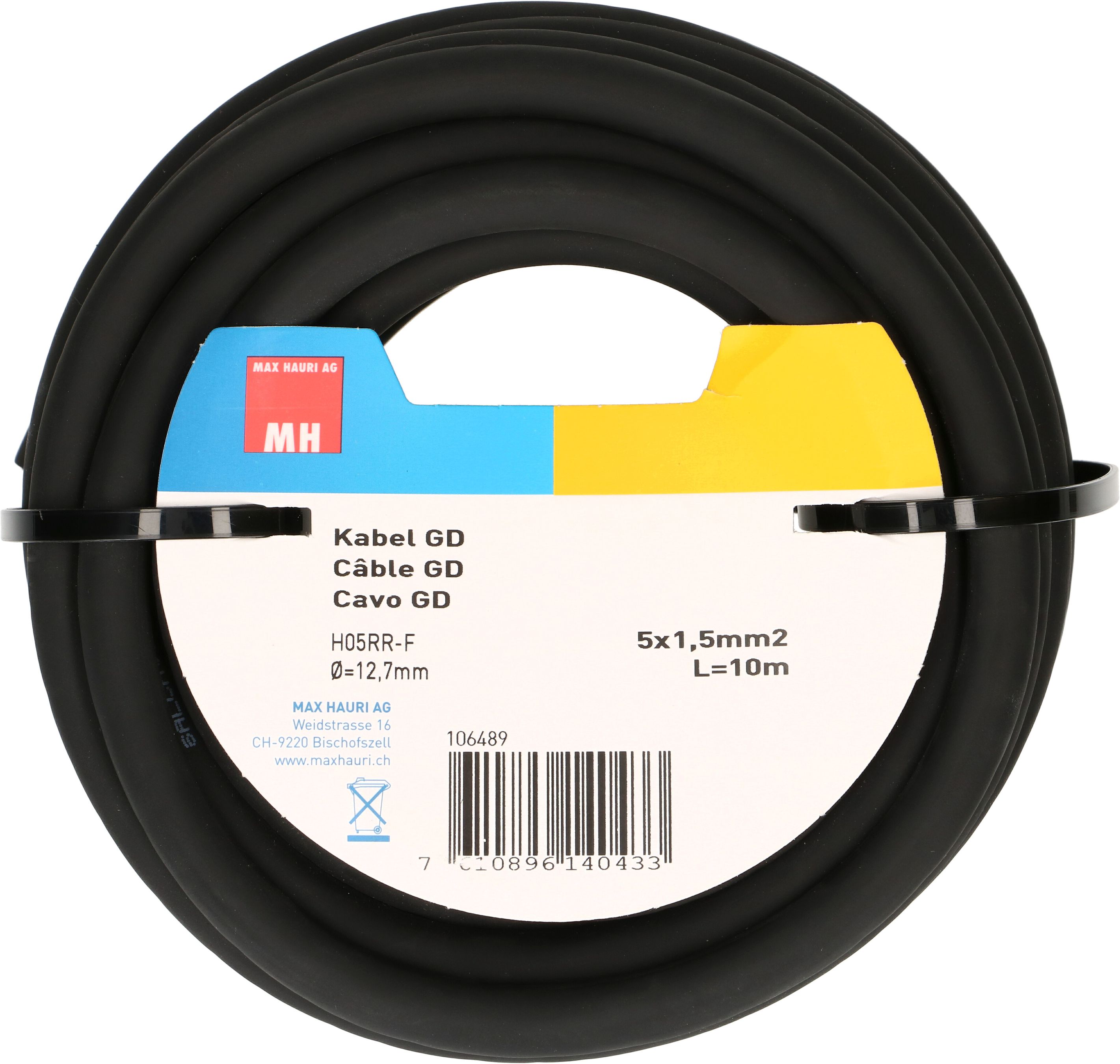 GD-Kabel H05RR-F5G1.5 10m schwarz