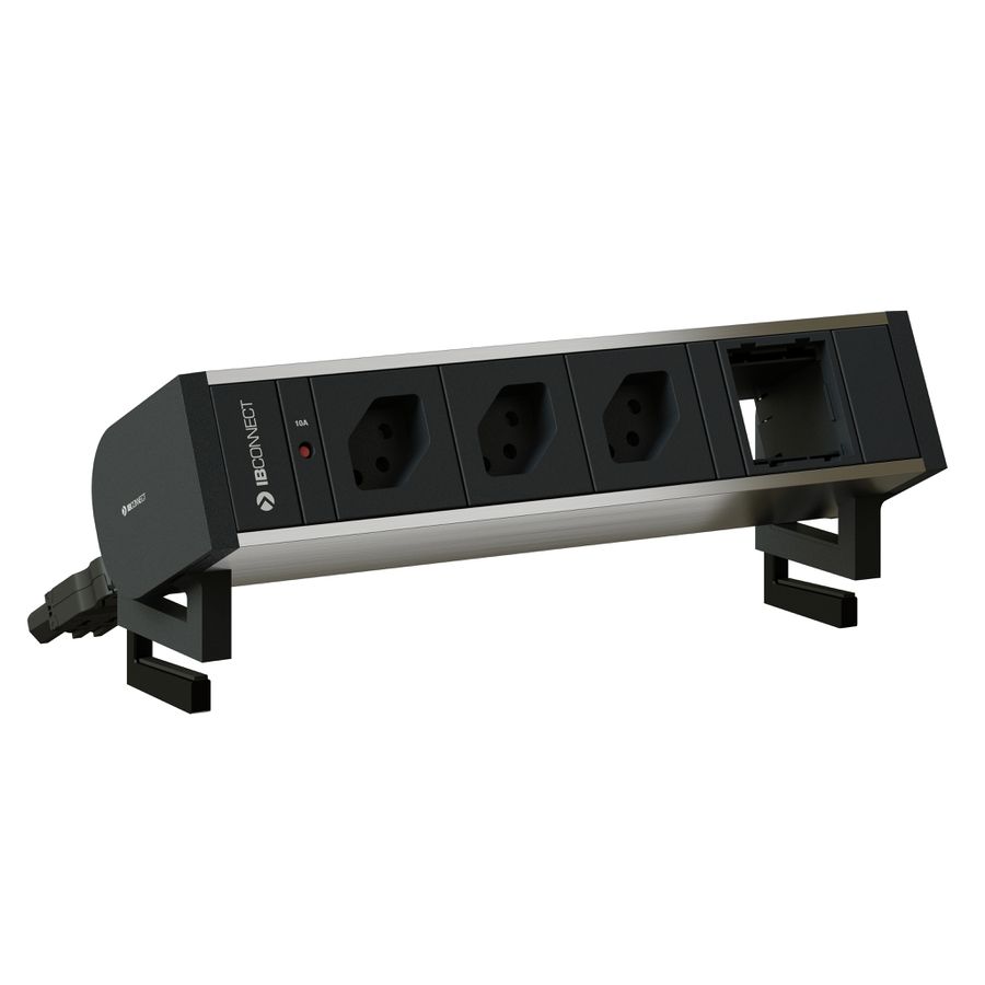 SUPRA Steckdoseneinheit eloxiert 3x Typ 13 1x Leermodul
