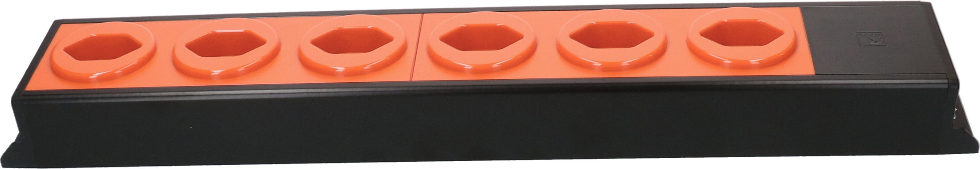 Steckdosenleiste Power Line 6x Typ 23 schwarz/orange