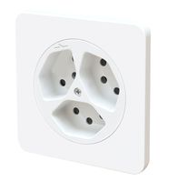 Steckdose 3x Typ 13 1S Gr.1x1 UP maxONE weiss